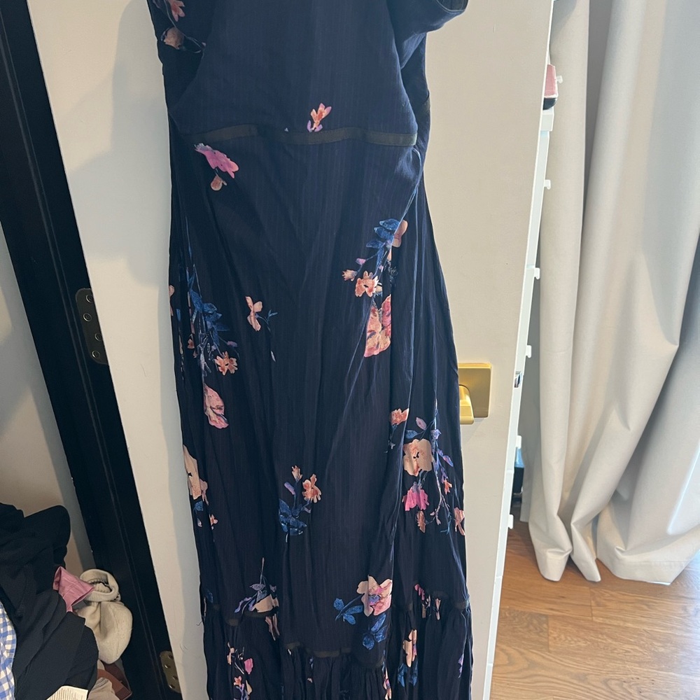 Free People Dark Blue Floral Maxi Dress